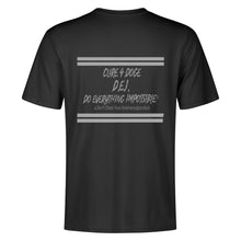Load image into Gallery viewer, Cure 4 Doge Gray Logo & Strips Black Back Printing T-Shirt