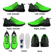 Load image into Gallery viewer, Striker 25s Black Logo & Neon Green Adult EVA Mesh Walking Running Shoes