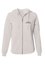 Load image into Gallery viewer, Ancestors Italian Blue Logo Womens Lightweight Wash Zip Hoodie