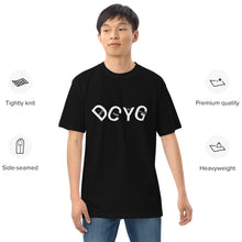 Load image into Gallery viewer, DCYG UL White logo & Black Men’s premium heavyweight tee