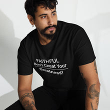 Load image into Gallery viewer, DCYG Faithful White logo & Black Men’s premium heavyweight tee