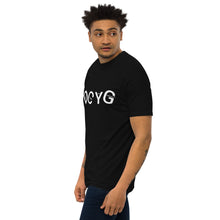 Load image into Gallery viewer, DCYG UL White logo & Black Men’s premium heavyweight tee