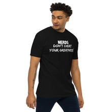 Load image into Gallery viewer, DCYG 24 NERDS White Logo Men’s premium heavyweight tee