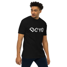 Load image into Gallery viewer, DCYG UL White logo & Black Men’s premium heavyweight tee