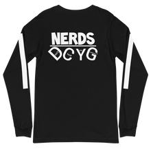 Load image into Gallery viewer, DCYG NERDS White Logo Unisex Long Sleeve Tee