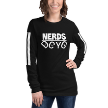 Load image into Gallery viewer, DCYG NERDS White Logo Unisex Long Sleeve Tee