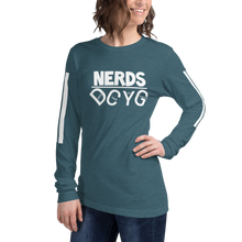 Load image into Gallery viewer, DCYG NERDS White Logo Unisex Long Sleeve Tee