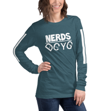 Load image into Gallery viewer, DCYG NERDS White Logo Unisex Long Sleeve Tee