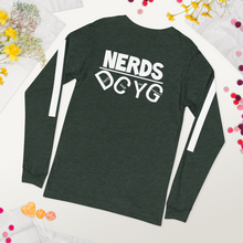 Load image into Gallery viewer, DCYG NERDS White Logo Unisex Long Sleeve Tee