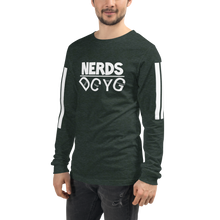 Load image into Gallery viewer, DCYG NERDS White Logo Unisex Long Sleeve Tee