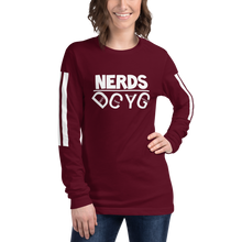 Load image into Gallery viewer, DCYG NERDS White Logo Unisex Long Sleeve Tee