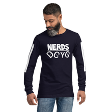Load image into Gallery viewer, DCYG NERDS White Logo Unisex Long Sleeve Tee
