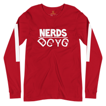 Load image into Gallery viewer, DCYG NERDS White Logo Unisex Long Sleeve Tee