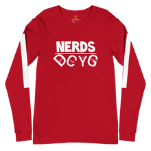 Load image into Gallery viewer, DCYG NERDS White Logo Unisex Long Sleeve Tee