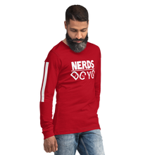 Load image into Gallery viewer, DCYG NERDS White Logo Unisex Long Sleeve Tee