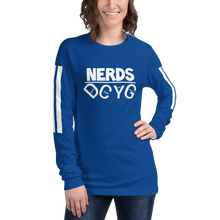 Load image into Gallery viewer, DCYG NERDS White Logo Unisex Long Sleeve Tee