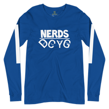 Load image into Gallery viewer, DCYG NERDS White Logo Unisex Long Sleeve Tee