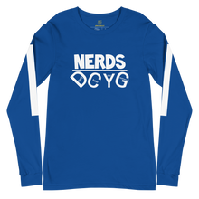 Load image into Gallery viewer, DCYG NERDS White Logo Unisex Long Sleeve Tee