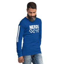 Load image into Gallery viewer, DCYG NERDS White Logo Unisex Long Sleeve Tee