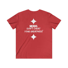 Load image into Gallery viewer, DCYG NERDS White Logo Fitted V-Neck Short Sleeve Tee
