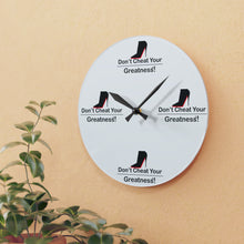 Load image into Gallery viewer, DCYG Black Red Bottoms &amp; White  Acrylic Wall Clock
