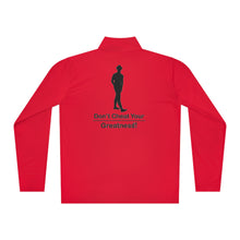 Load image into Gallery viewer, DCYG Black logo Man W/ Hat Quarter-Zip Pullover
