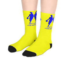 Load image into Gallery viewer, DCYG Blue &amp;:Yellow Womens Basketball Mid-length Socks
