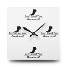 Load image into Gallery viewer, DCYG Black Red Bottoms &amp; White  Acrylic Wall Clock
