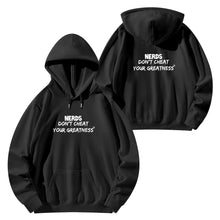 Load image into Gallery viewer, DCYG NERDS White Logo Adult Cotton Hoodie
