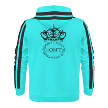 Load image into Gallery viewer, Royalty DON'T D4XV Black  Logo, Stripes &amp;  Turquois Mens All Over Print Warm Velvets Pair Of Hoodie
