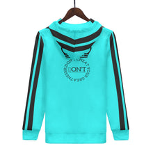 Load image into Gallery viewer, Royalty DON'T D4XV Black  Logo, Stripes &amp;  Turquois Mens All Over Print Warm Velvets Pair Of Hoodie
