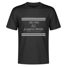 Load image into Gallery viewer, Cure 4 Doge Gray Logo &amp; Strips Black Back Printing T-Shirt

