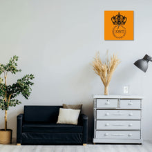 Load image into Gallery viewer, Royalty 24 Black Logo &amp; Orange PVC and Square Wall Clock - No scale for Living Room Office
