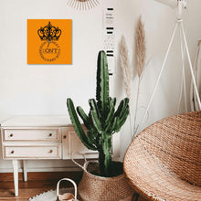 Load image into Gallery viewer, Royalty 24 Black Logo &amp; Orange PVC and Square Wall Clock - No scale for Living Room Office
