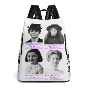 4 Ancestors Planned My Success, Pink Female Logo, White , Pink  Backpack Bag
