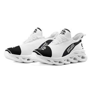 SWAN Black , White  Dragon  Logo, Black  Stripes, White , Black , Premium M-sole Athletic Sneakers