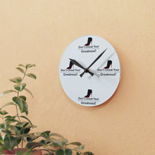Load image into Gallery viewer, DCYG Black Red Bottoms &amp; White  Acrylic Wall Clock
