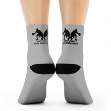 Load image into Gallery viewer, DCYG Black &amp; Grey Dbl Basketball Players Crew Socks
