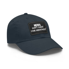 Load image into Gallery viewer, DCYG NERDS White Logo Dad Hat with Black Leather Patch
