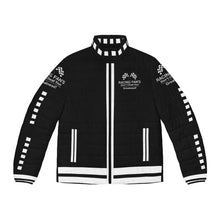 Load image into Gallery viewer, DCYG Racing Fans White Logo &amp; Black  Unisex Puffer Jacket (AOP)
