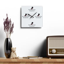 Load image into Gallery viewer, DCYG Black Red Bottoms &amp; White  Acrylic Wall Clock
