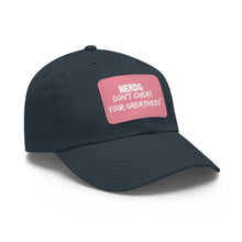 Load image into Gallery viewer, DCYG NERDS White Logo Dad Hat with Black Leather Patch
