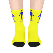 Load image into Gallery viewer, DCYG Blue &amp;:Yellow Womens Basketball Mid-length Socks

