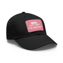 Load image into Gallery viewer, DCYG NERDS White Logo Dad Hat with Black Leather Patch
