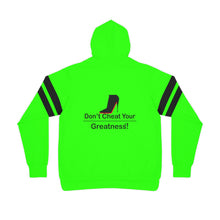 Load image into Gallery viewer, DCYG Black Red Bottoms &amp; Neon Green  Hoodie (AOP)
