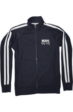 Load image into Gallery viewer, DCYG NERDS White Logo Independent Track Jacket
