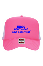 Load image into Gallery viewer, NERDS DCYG Blue Logo Multi Color5 Panel Neon Back Split Cap
