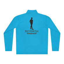 Load image into Gallery viewer, DCYG Black logo Man W/ Hat Quarter-Zip Pullover
