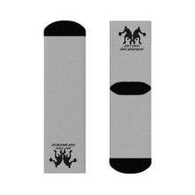 Load image into Gallery viewer, DCYG Black &amp; Grey Dbl Basketball Players Crew Socks

