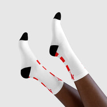Load image into Gallery viewer, DCYG Red &amp; White Womens Crew Socks (EU)
